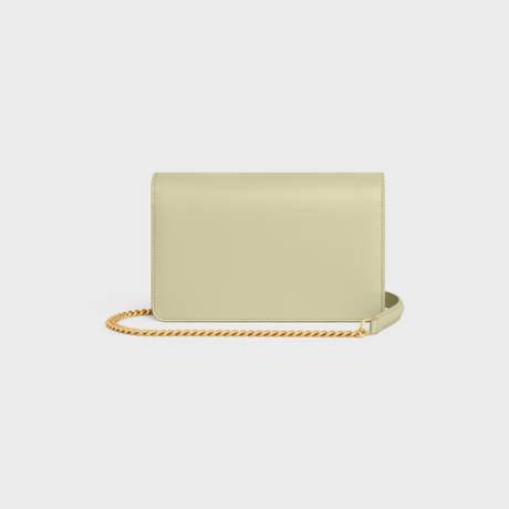 WALLET ON CHAIN MARGO IN SHINY CALFSKIN ALMOND GREEN - Image 3